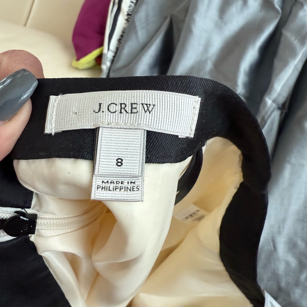 J. Crew Ivory Skirt with Black Accents - Picture 4 of 5